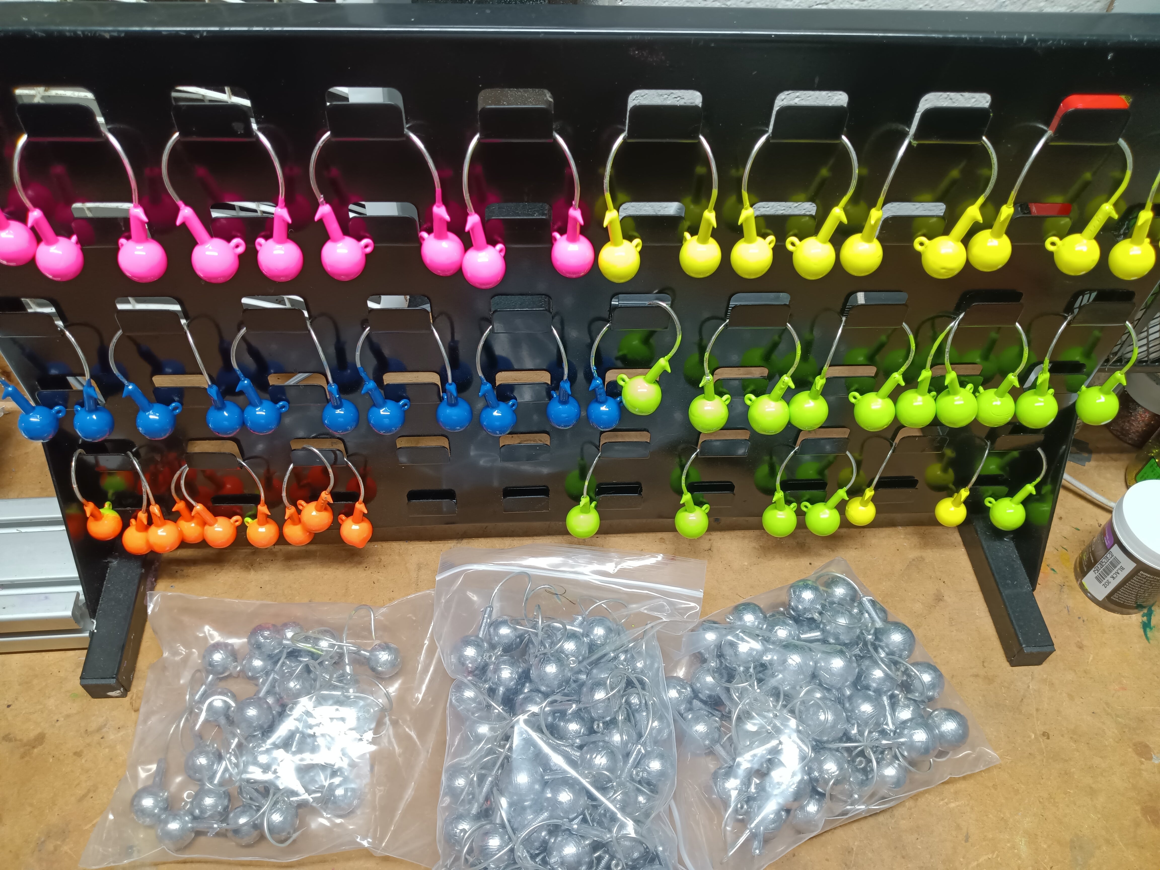 5 pack round Head jig heads orange