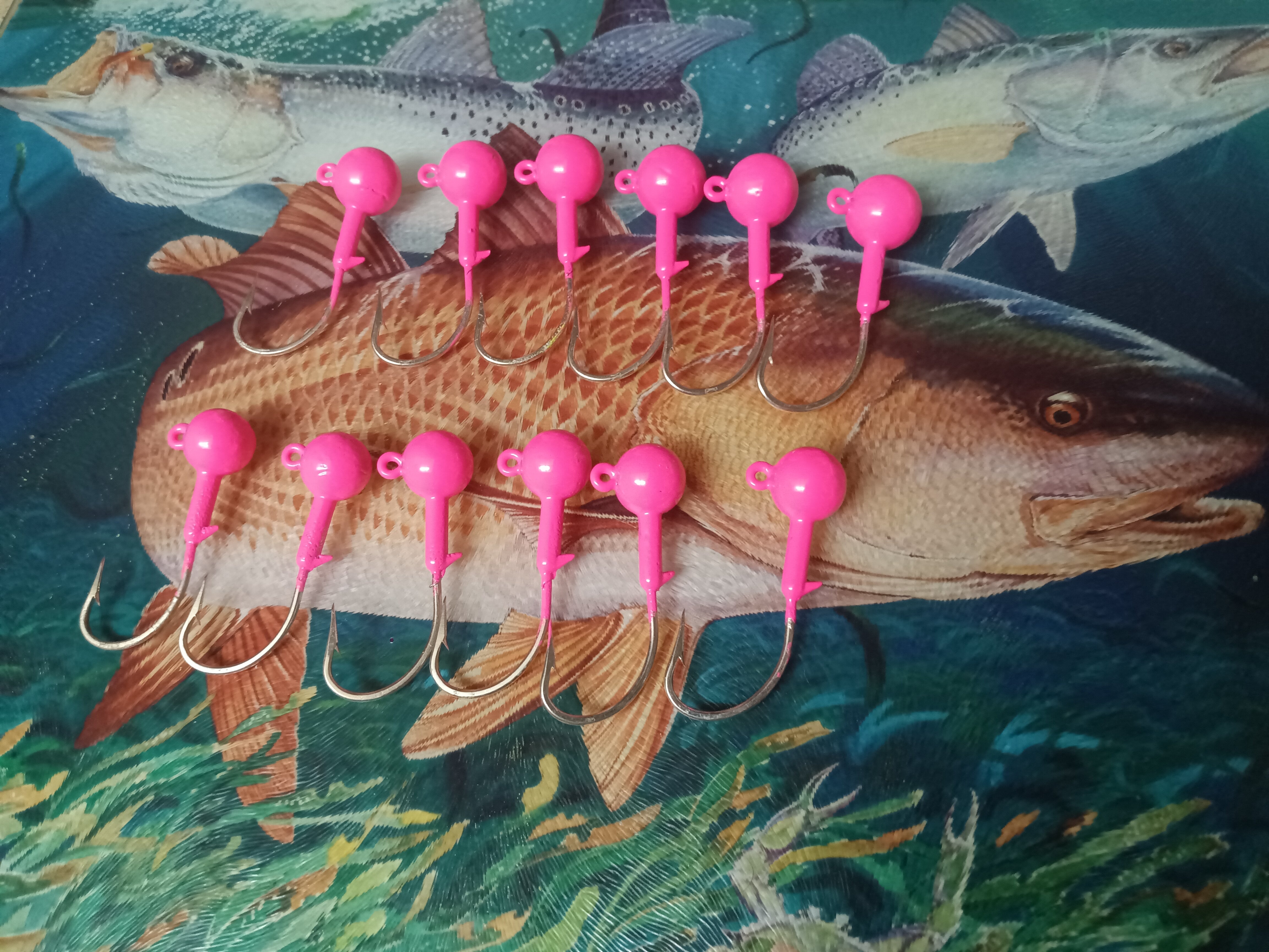 Pink Round Head jig heads 5 pack